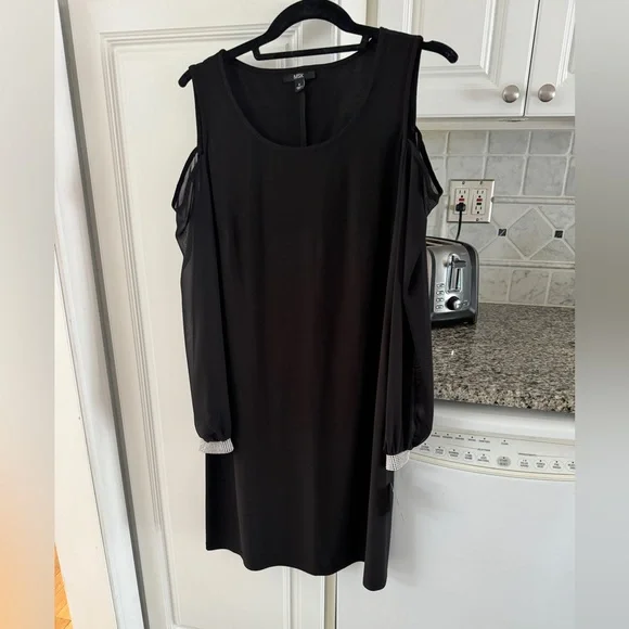 MSK Embellished Cold-Shoulder Cocktail Dress - Black 8 MSK Embellished Cold-Shoulder Cocktail Dress - Black 8